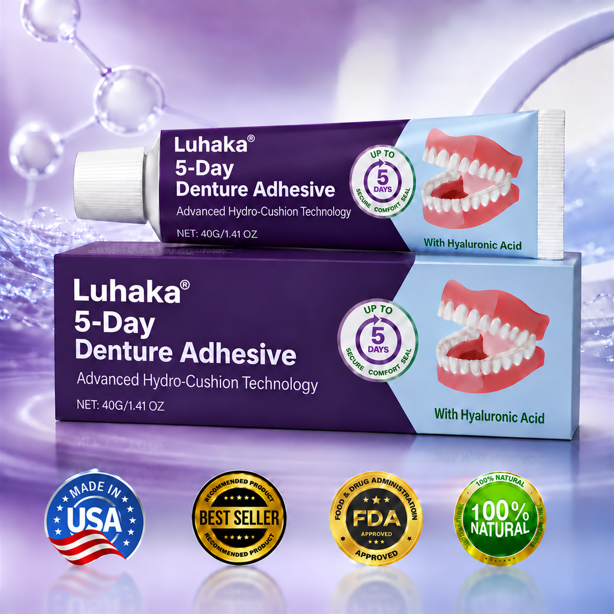 🔥100K+ SOLD🔥Luhaka® 5-Day Denture Adhesive🦷💙