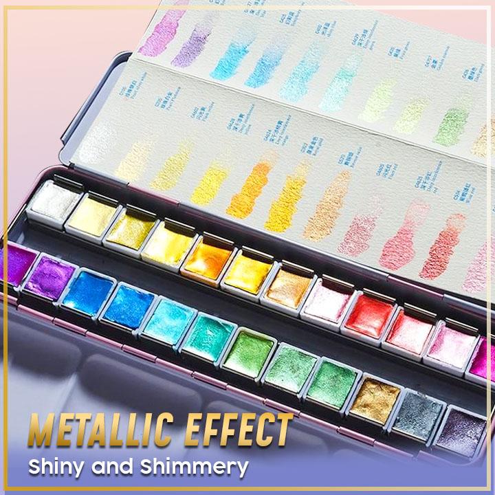 Metallic Watercolor Painting Set (12/36 Cols)