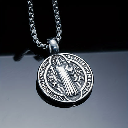 CZTICLE® St. Benedict Protection Medal Necklace