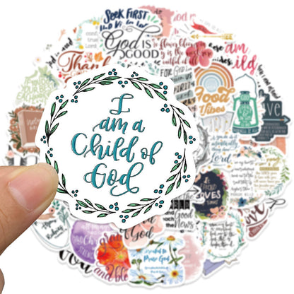 CZTICLE® 52-Piece Jesus Bible Quotes Sticker Collection - 2 Sets (Total 104-Piece)