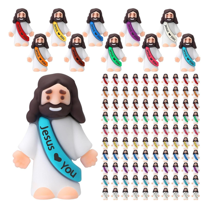 CZTICLE® Multi-Color Mini Jesus Figures Jesus Loves You