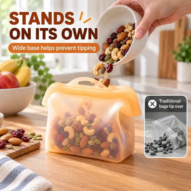 Wide-Opening Silicone Storage Bag