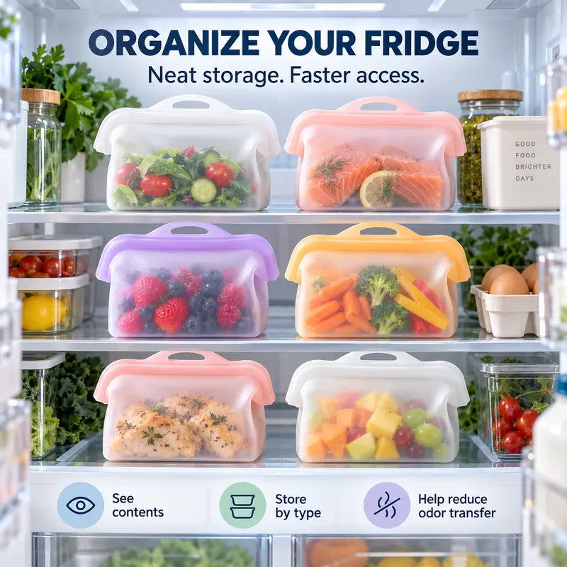 Wide-Opening Silicone Storage Bag