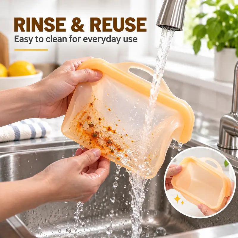 Wide-Opening Silicone Storage Bag
