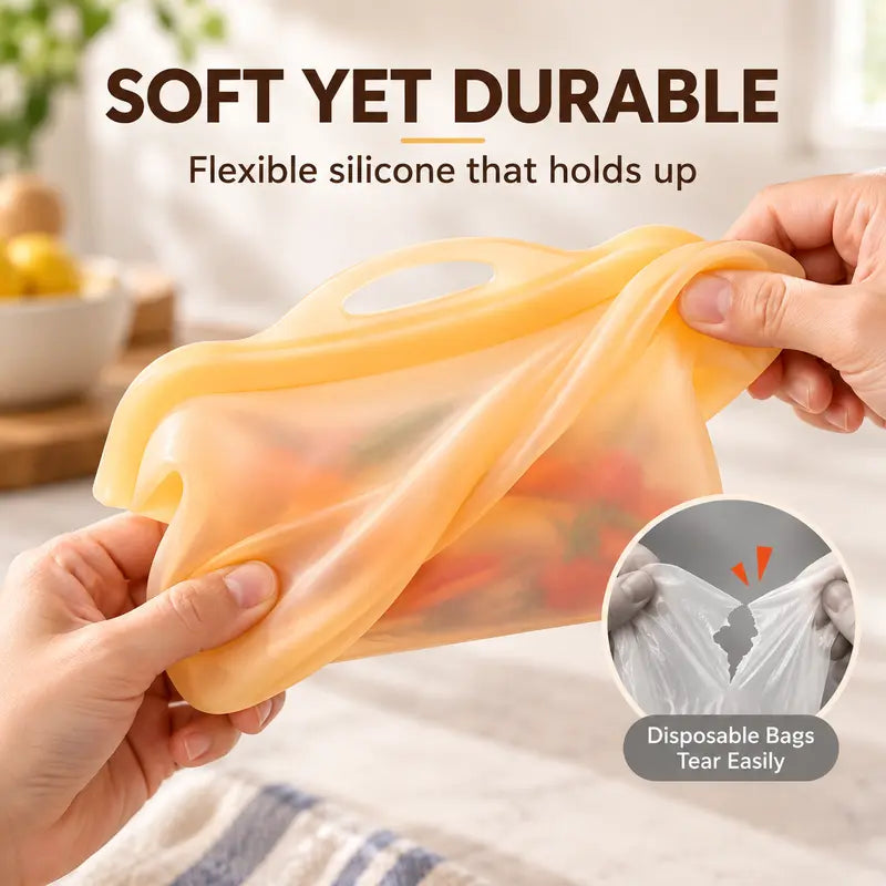 Wide-Opening Silicone Storage Bag