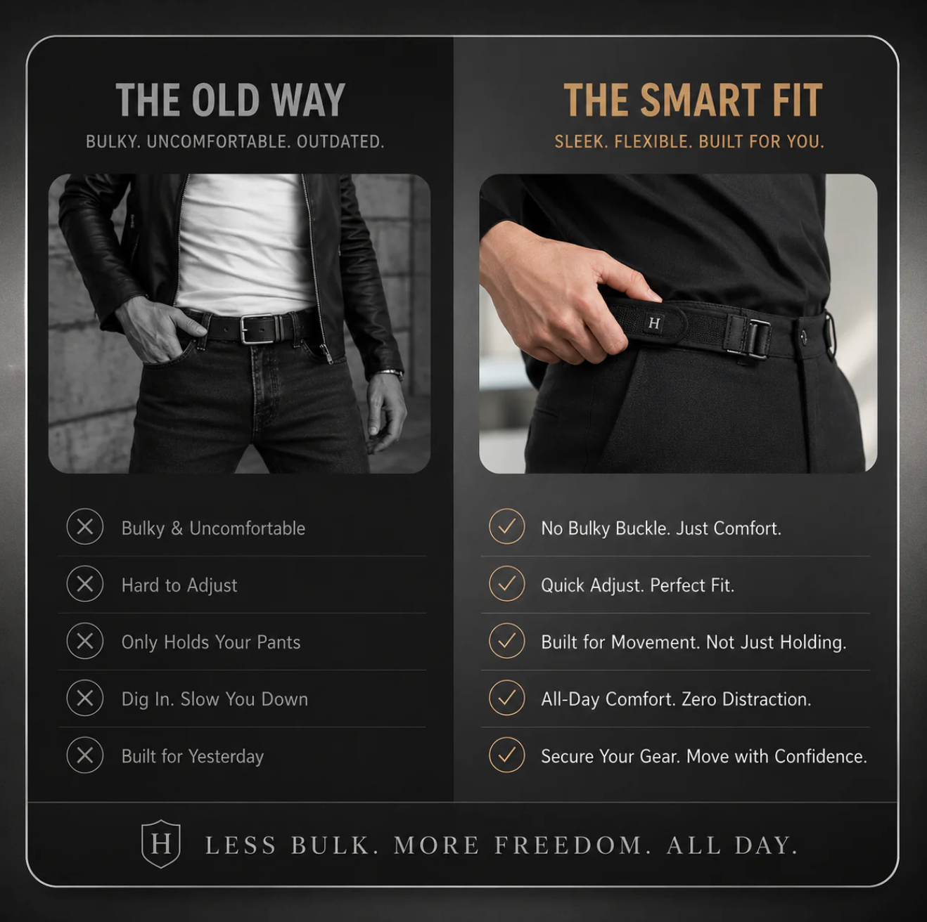 No-buckle stretch belt close-up