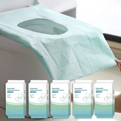 Disposable waterproof toilet seat covers 50 pack in green