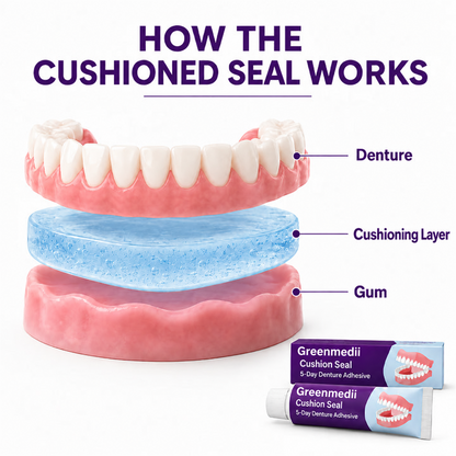 🔥100K+ SOLD🔥Greenmedii Bio-Seal Max 5-Day Denture Adhesive🦷💙