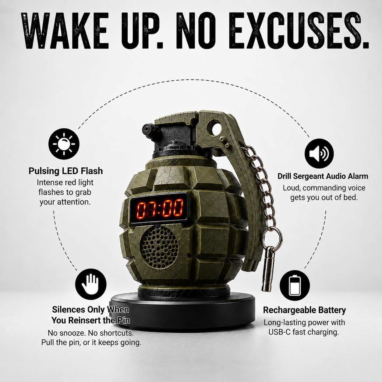 Veteran’s Reveille™ Tactical Alarm Clock