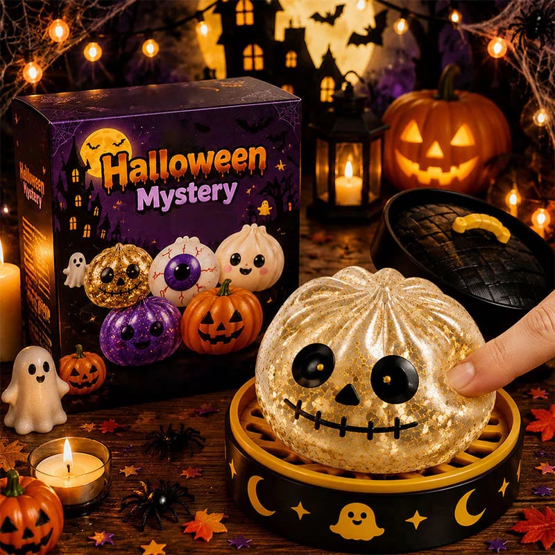 🎃 Halloween Dumpling Squishy Toy – Cute Squeeze Toy for Stress Relief & Spooky Fun