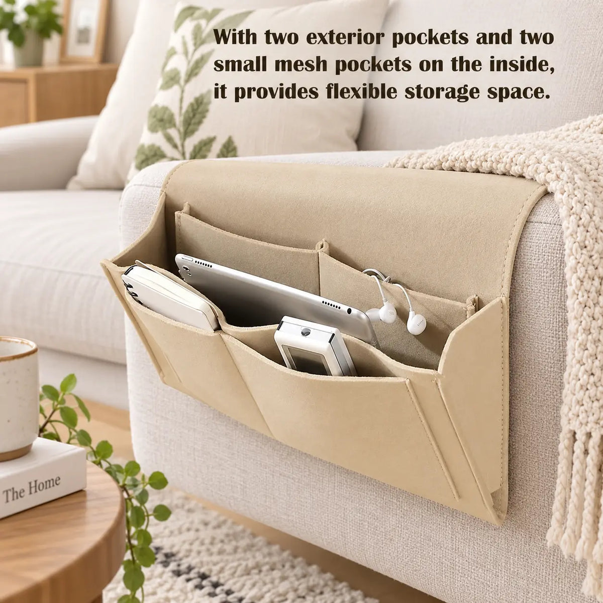 Bedside Caddy. 5 Pockets Felt Bedside Storage Organizer. Hanging Storage Organizer🛏️