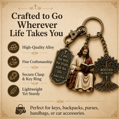 50% OFF! Jesus Reading Keychain - Carry Scripture Daily, Bundle & Save
