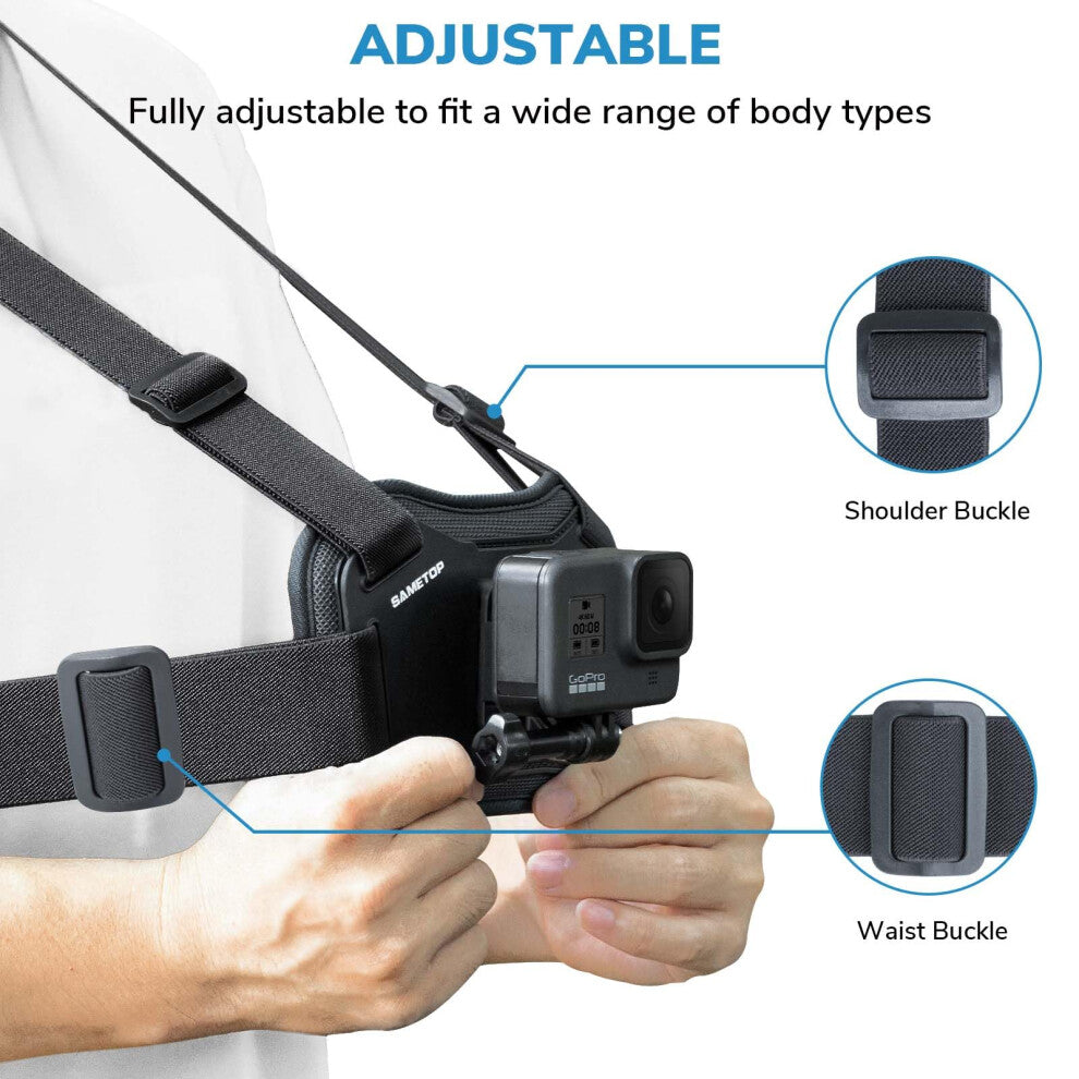 Action camera chest mount harness product detail image