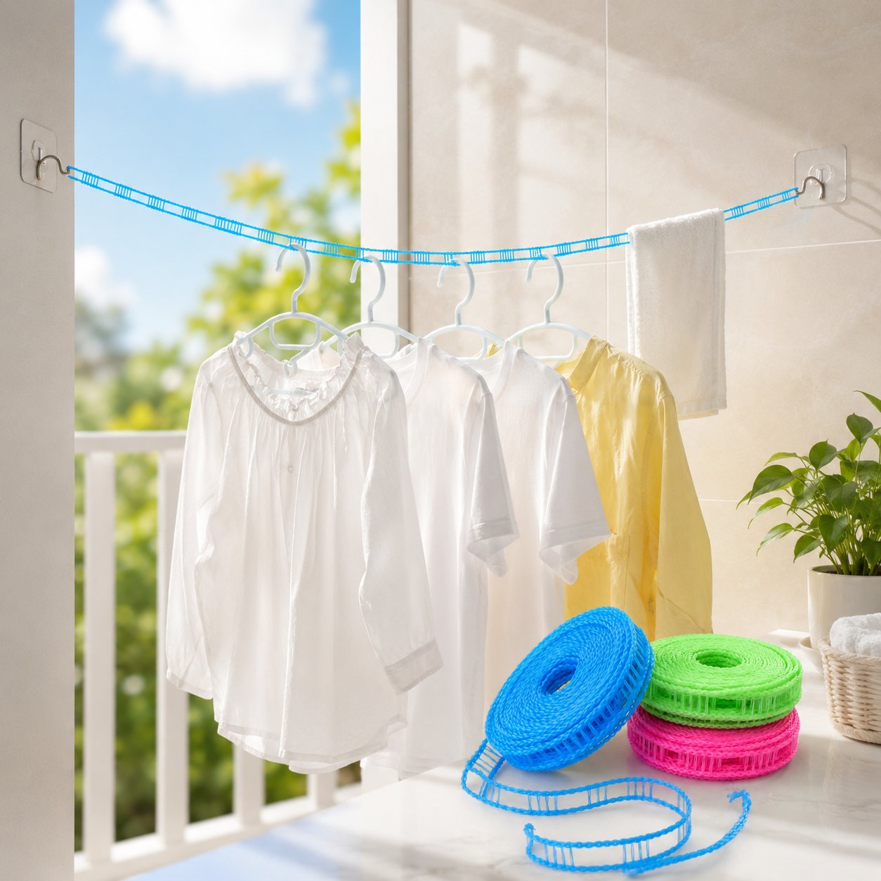 🔥 Buy 1 Get 1 Free – Portable Windproof Clothesline for Travel, Camping & Small Spaces product view