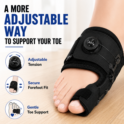 Adjustable bunion support brace secure fit details