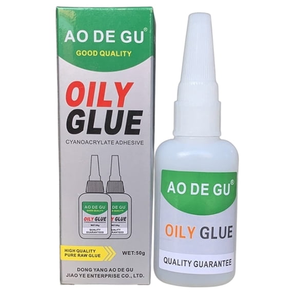 AO DE GU oily glue bottle and package closeup