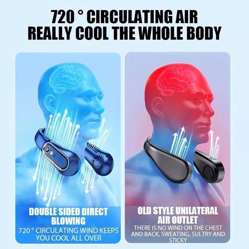 Portable Neck Fan with 360° Surround Cooling – Lightweight, Bladeless & Comfortable