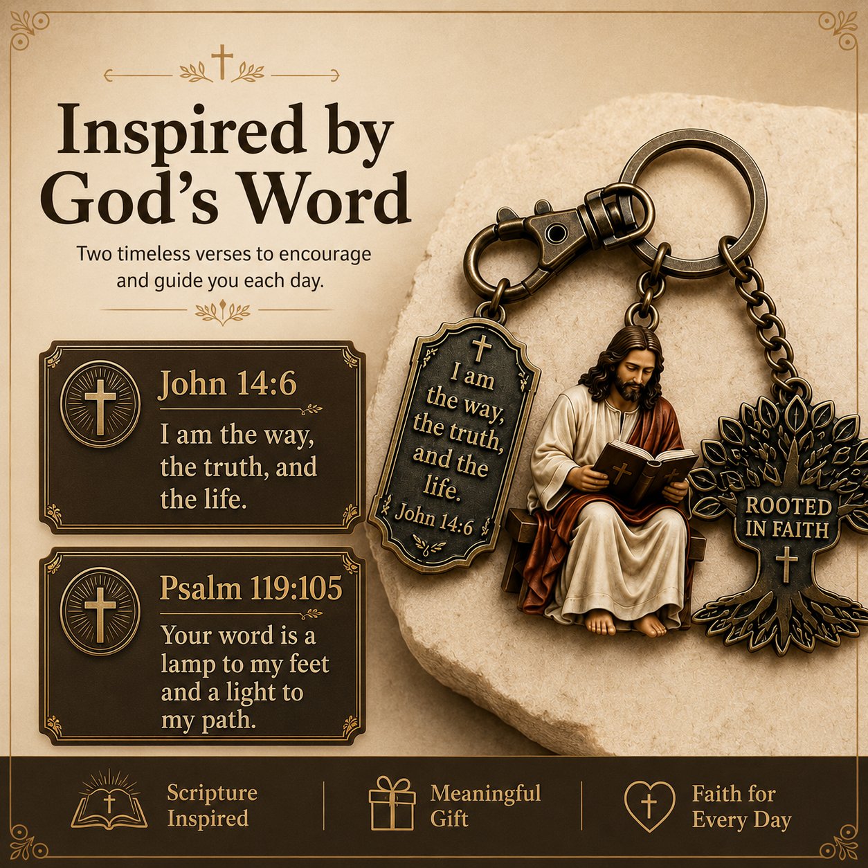 50% OFF! Jesus Reading Keychain - Carry Scripture Daily, Bundle & Save