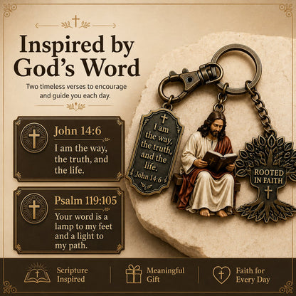 50% OFF! Jesus Reading Keychain - Carry Scripture Daily, Bundle & Save