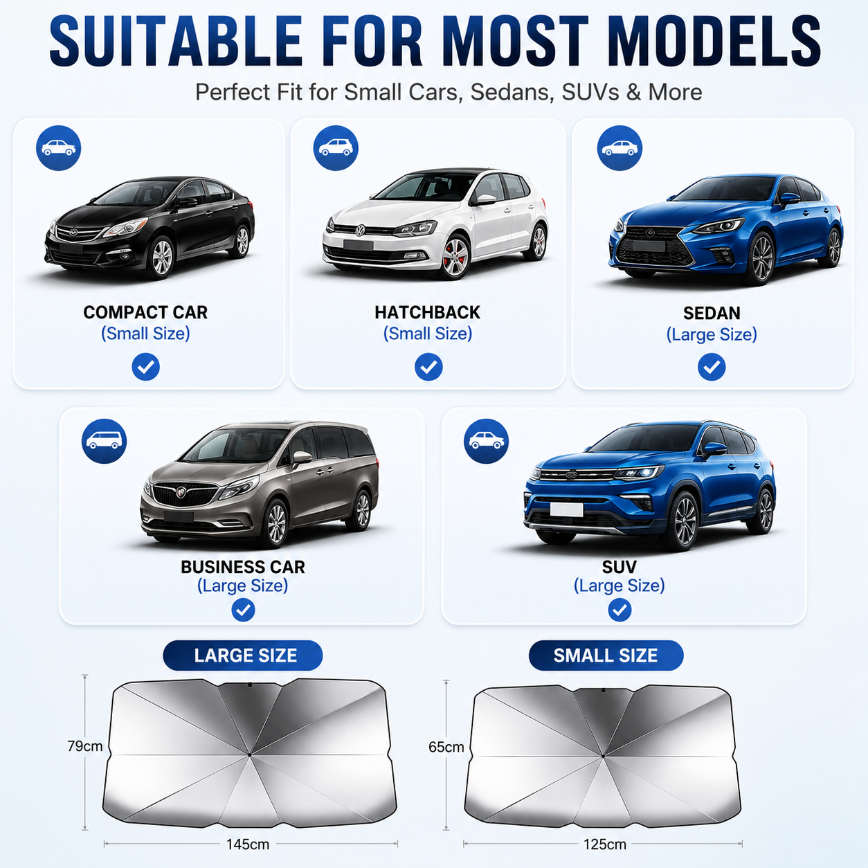 ☀️Car Sunshade – Effective Heat Insulation. UV Block & Easy Foldable Auto Windshield Protector