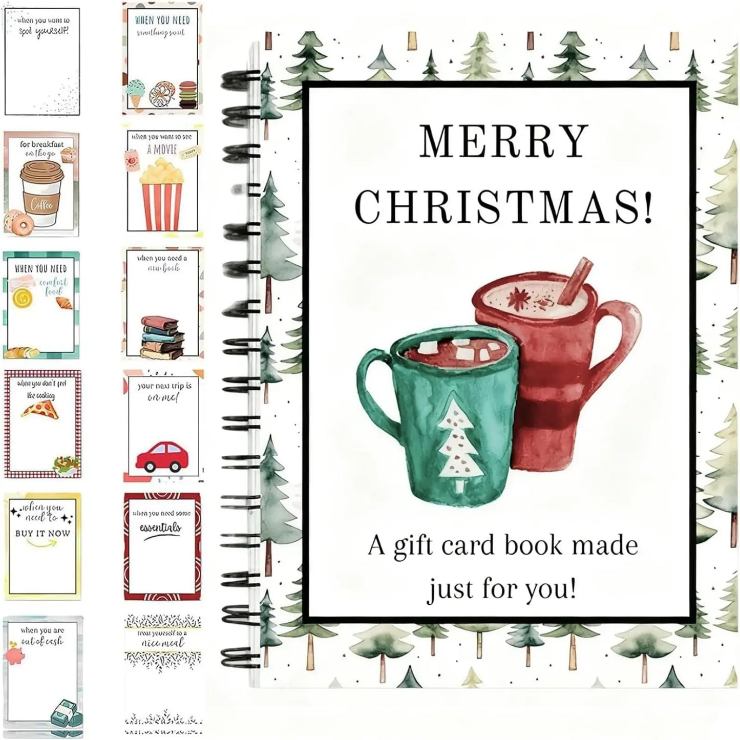 Christmas gift card album book cover and page designs