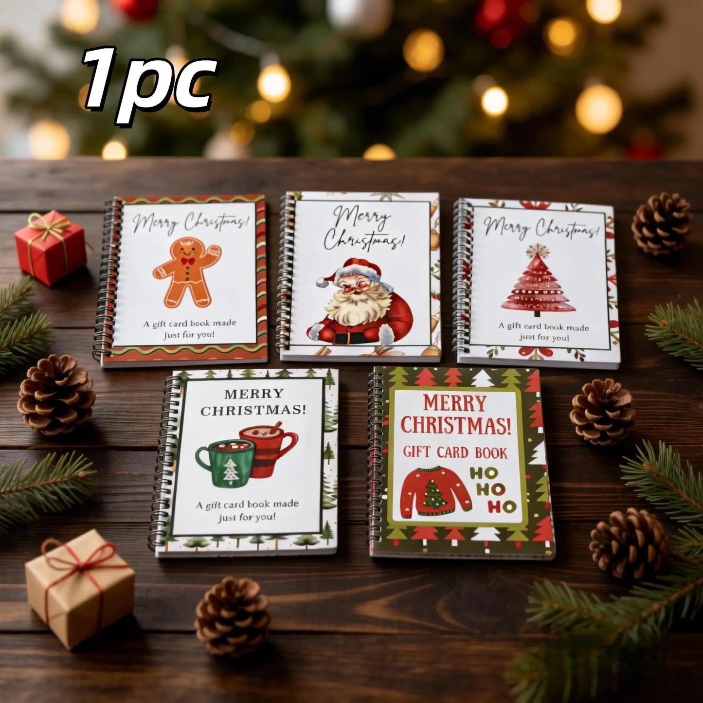 Christmas gift card album book one piece cover options
