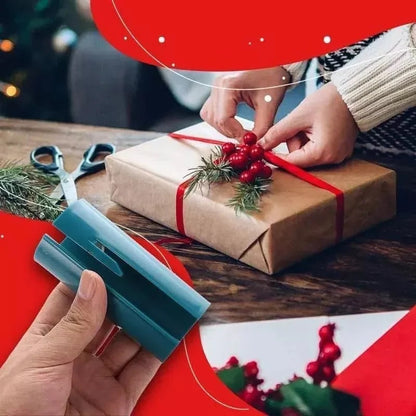 Dark green wrapping paper cutter for Christmas gifts