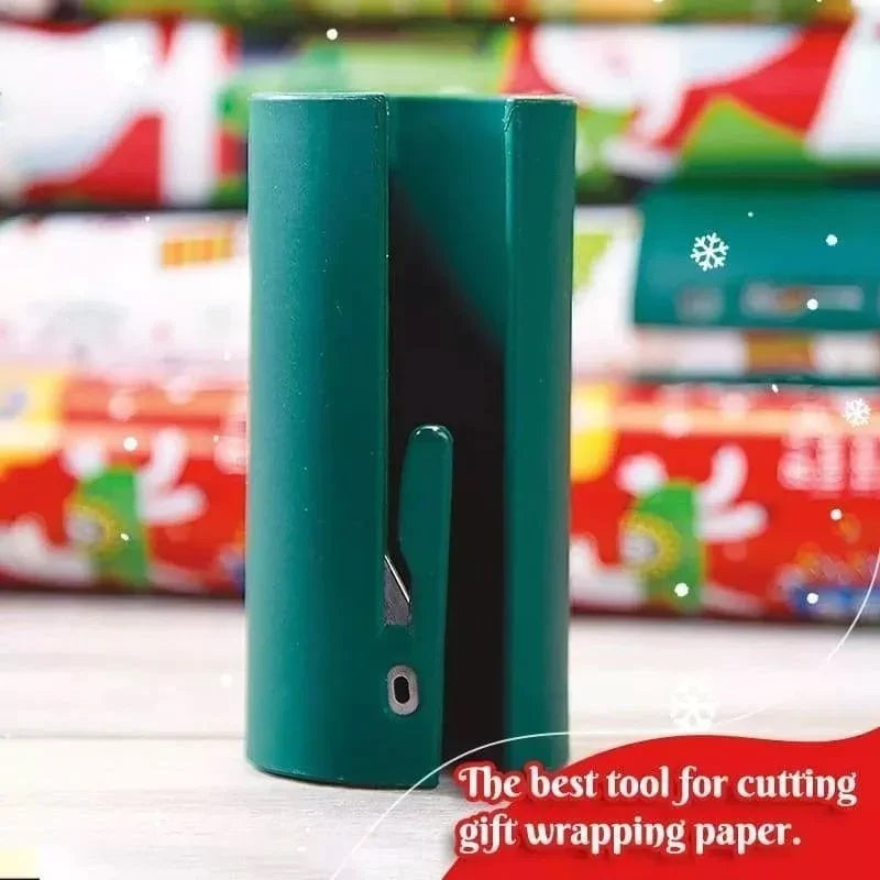 Dark green gift wrapping paper cutter
