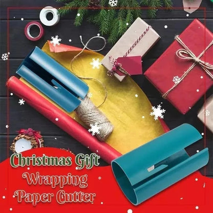 Christmas wrapping paper cutter with paper roll