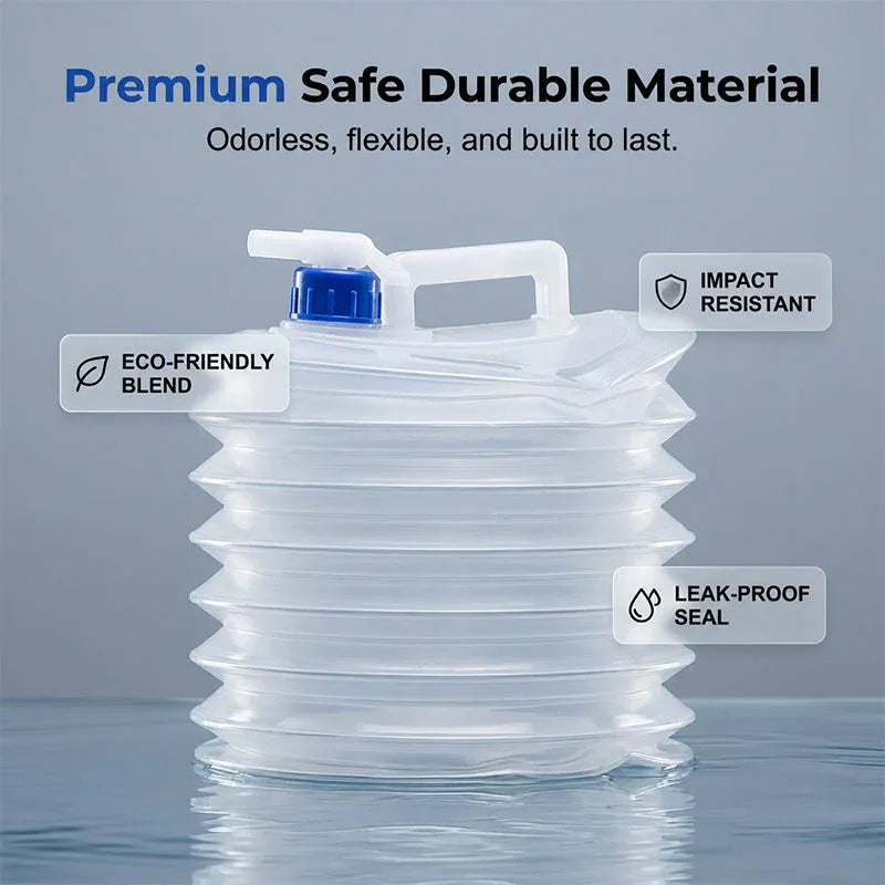 Flexible impact resistant water container with sealed spigot