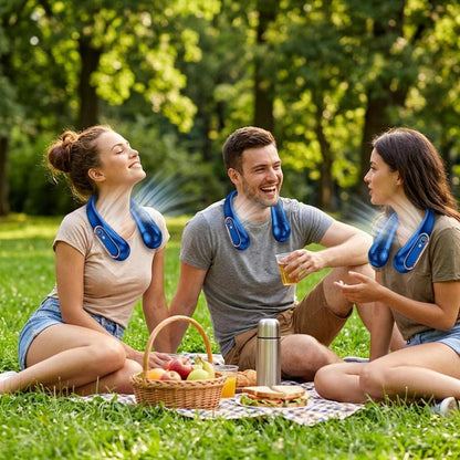 Portable Neck Fan with 360° Surround Cooling – Lightweight, Bladeless & Comfortable