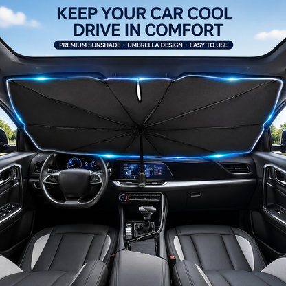☀️Car Sunshade – Effective Heat Insulation. UV Block & Easy Foldable Auto Windshield Protector