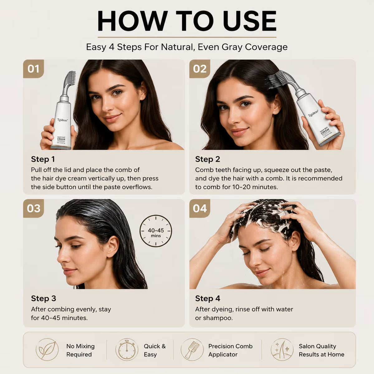 2-in-1 Comb Applicator Hair Dye Cream