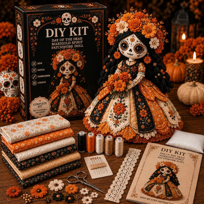Marigold Spirit Day of the Dead patchwork doll sewing kit