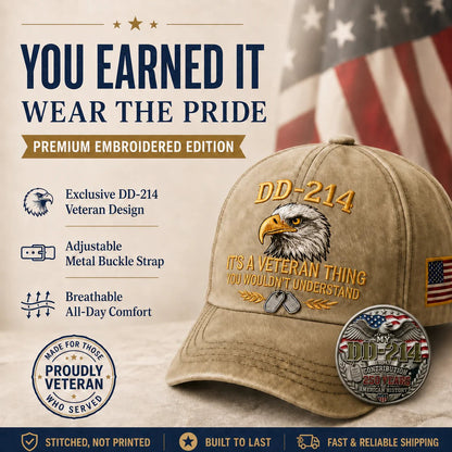 DD-214 veteran embroidered cap main image