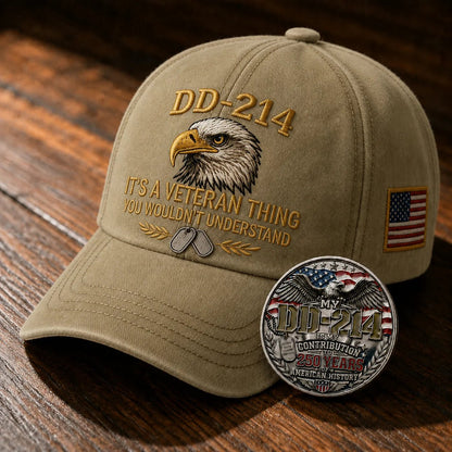 DD-214 veteran cap front image