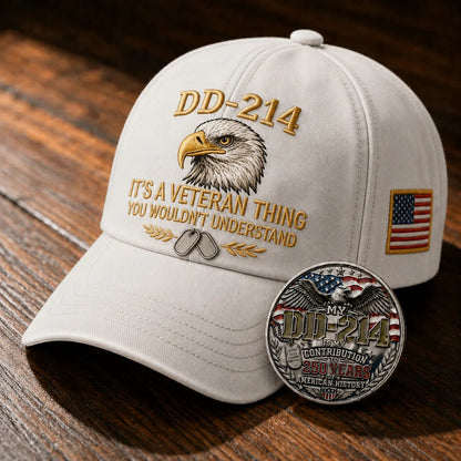DD-214 veteran cap white color image