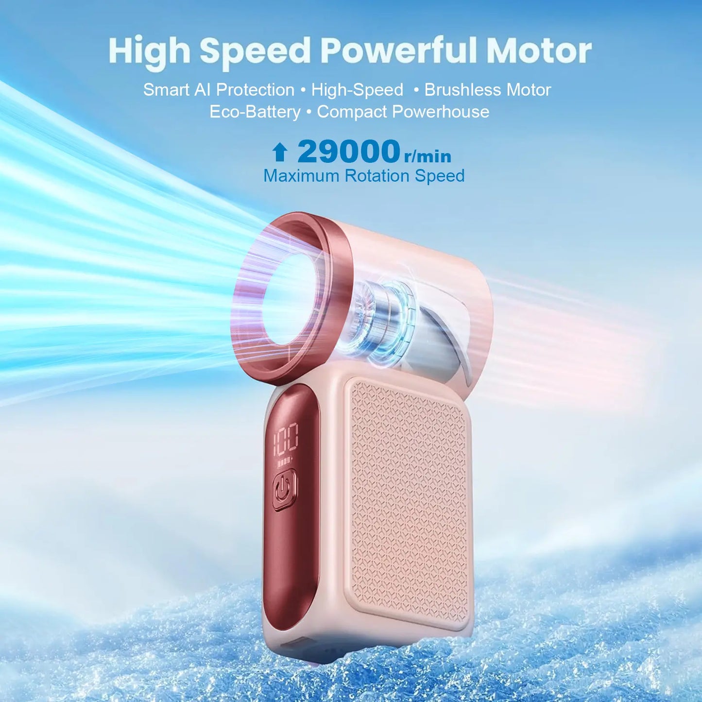 ❄️ Small Enough for Your Pocket, Powerful Enough for Summer – 6-Speed Handheld Fan