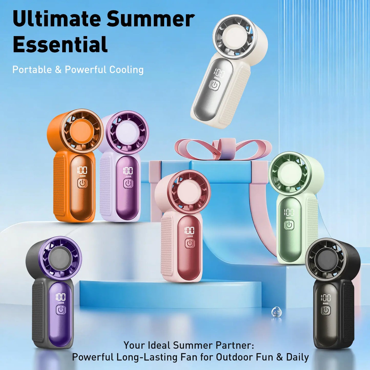 ❄️ Small Enough for Your Pocket, Powerful Enough for Summer – 6-Speed Handheld Fan
