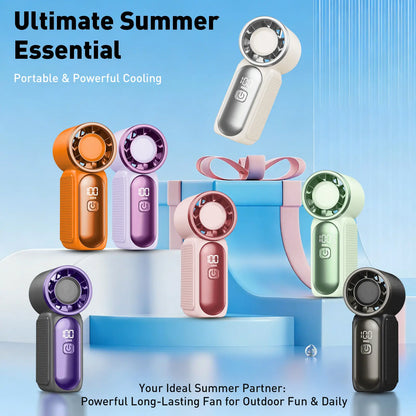 ❄️ Small Enough for Your Pocket, Powerful Enough for Summer – 6-Speed Handheld Fan