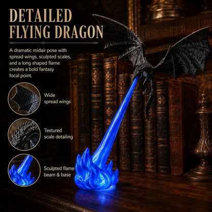 Dragon bookshelf light detailed flying dragon design
