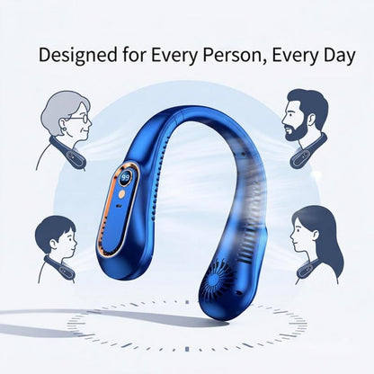 Portable Neck Fan with 360° Surround Cooling – Lightweight, Bladeless & Comfortable
