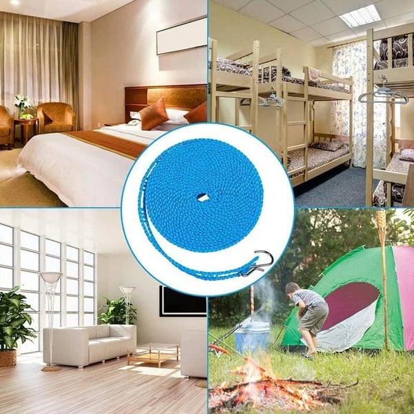 🔥 Buy 1 Get 1 Free – Portable Windproof Clothesline for Travel, Camping & Small Spaces