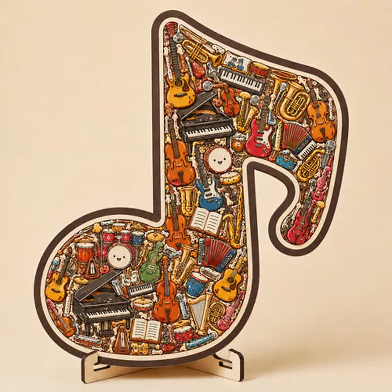 ⌛Limited-time offer🎶Wooden Musical Note Jigsaw Puzzle🧩 product view