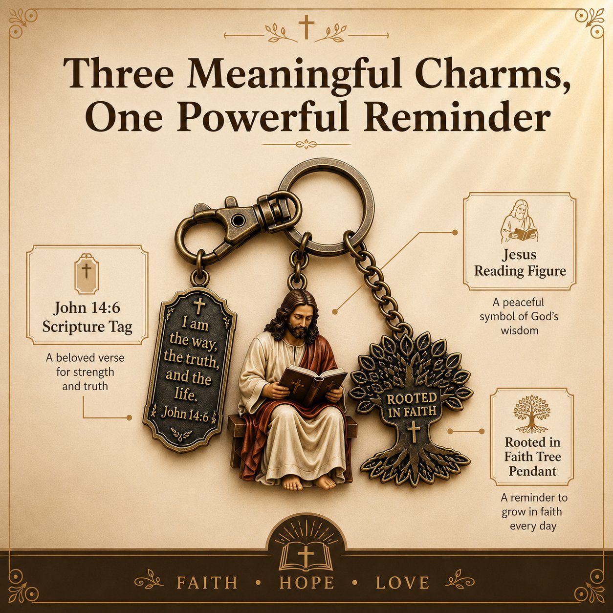 50% OFF! Jesus Reading Keychain - Carry Scripture Daily, Bundle & Save