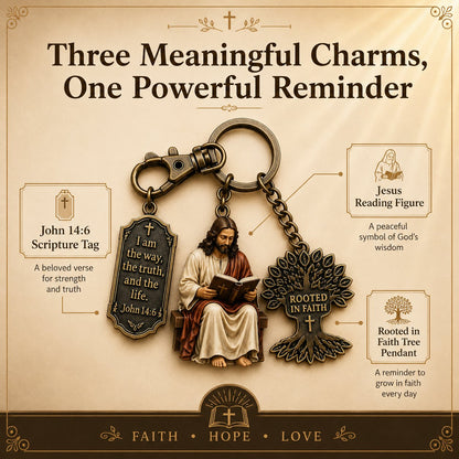50% OFF! Jesus Reading Keychain - Carry Scripture Daily, Bundle & Save