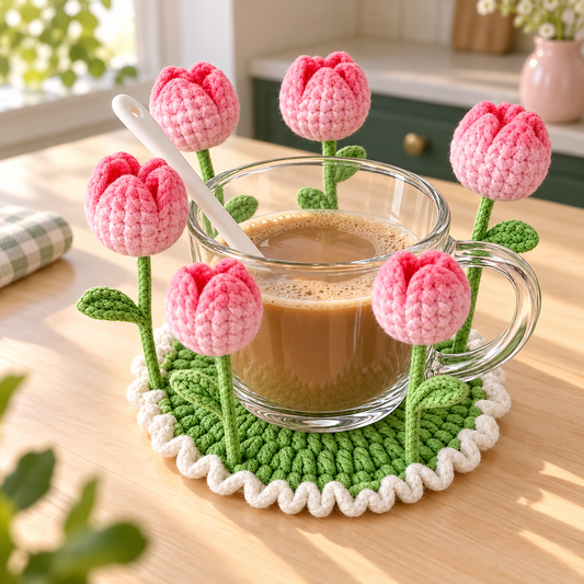 Handmade Crochet Floral Coaster