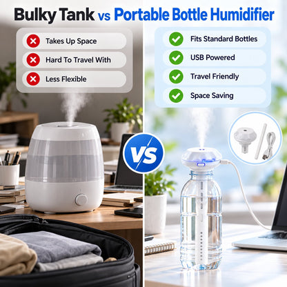 Bottle Top USB Humidifier Stick | Quiet Portable Cool Mist Aroma Diffuser