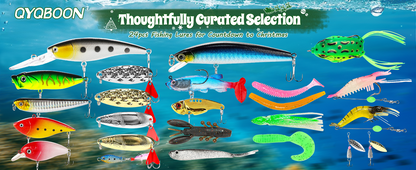 Curated fishing lure selection for advent calendar