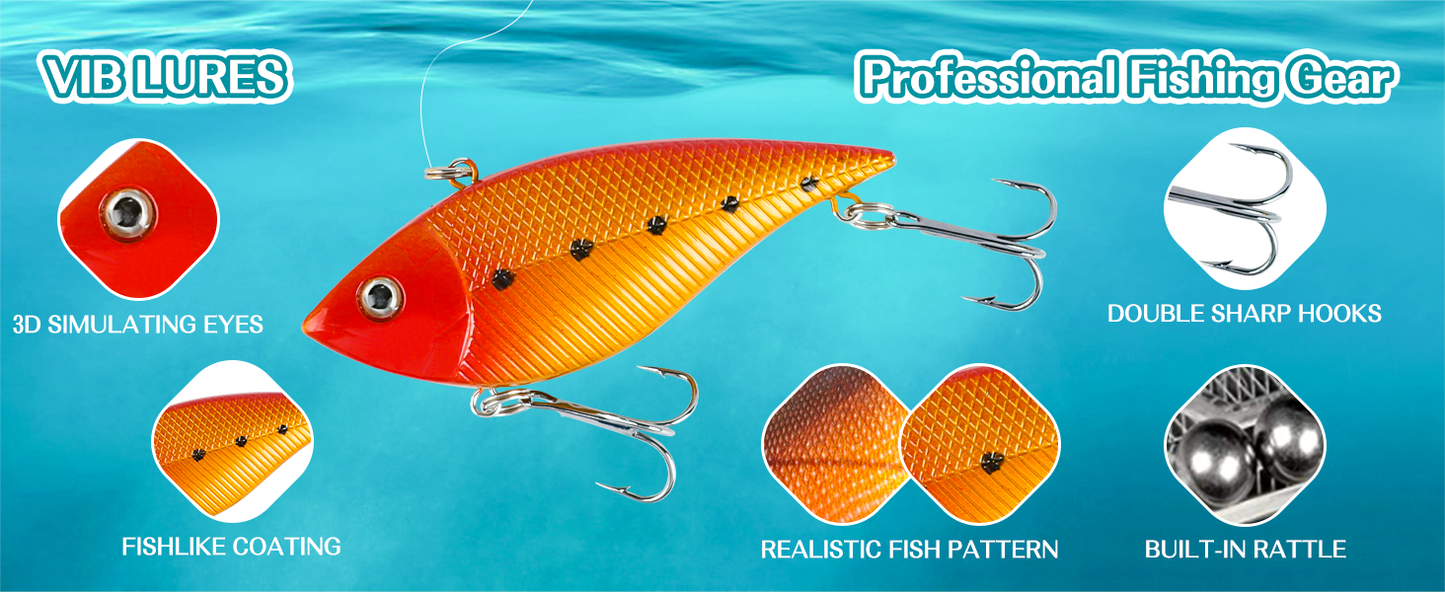 Professional fishing gear lure features